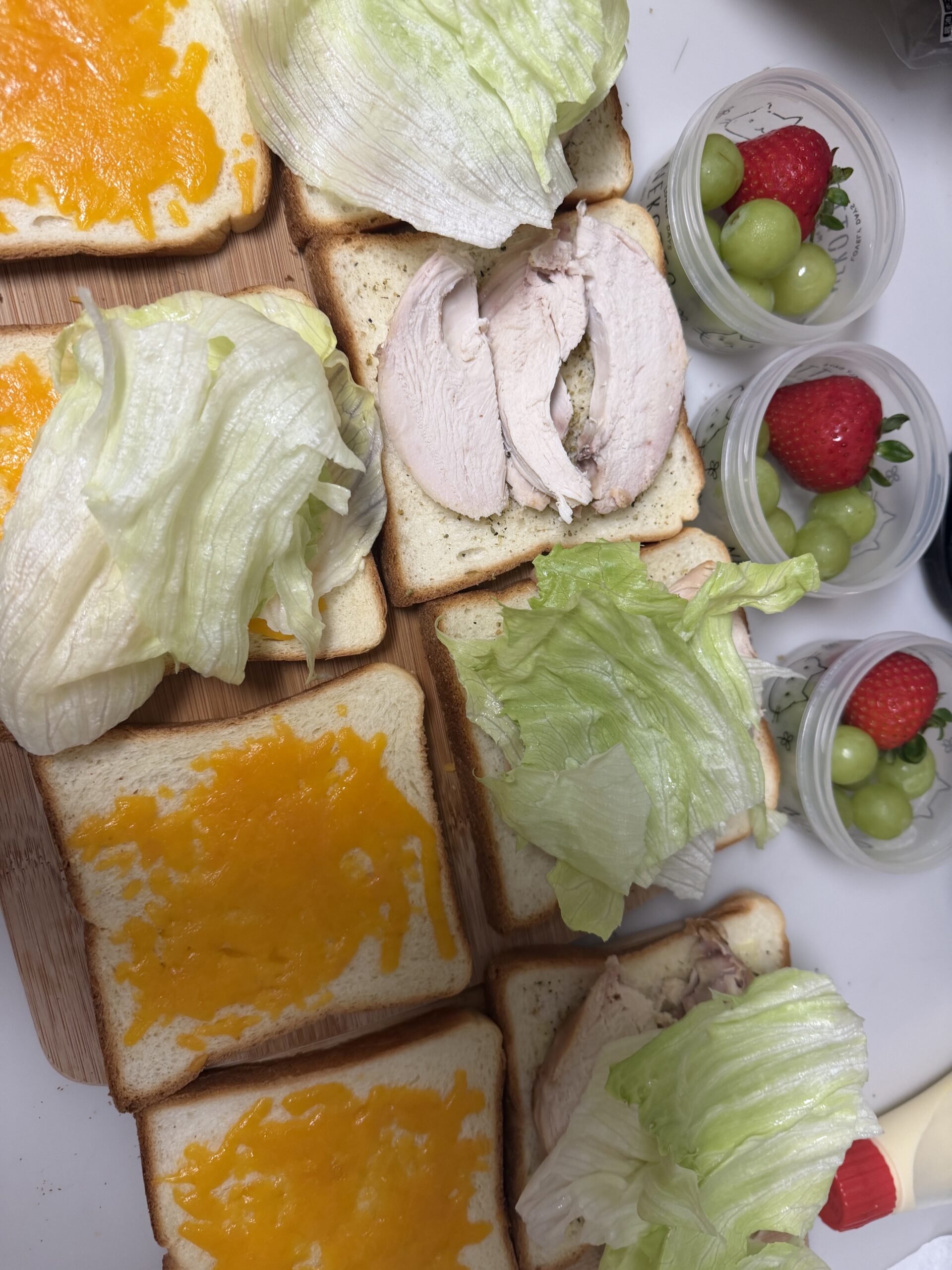 Chicken sandwich made with Sam's Club rotisserie chicken.